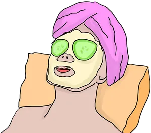 Relaxing Spa Day Illustration PNG