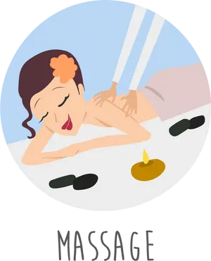 Relaxing Spa Massage Illustration PNG Image