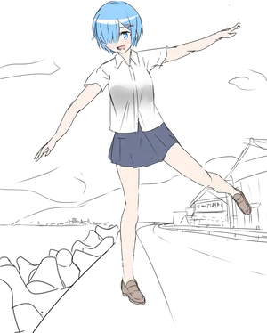 Rem Balancing Act Seaside Sketch PNG Image