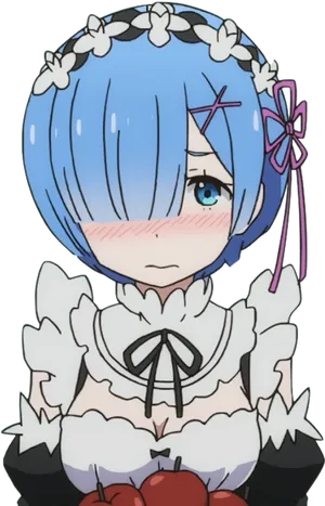 Rem Re Zero Anime Character PNG Image