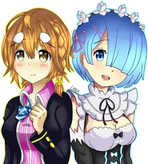 Remand Friend Re Zero Fan Art PNG Image