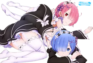 Remand Ram Re Zero Maid Twins PNG Image