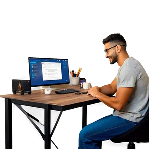 Remote Worker Setup Png Pmr PNG Image