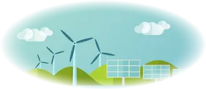 Renewable Energy Landscape PNG Image