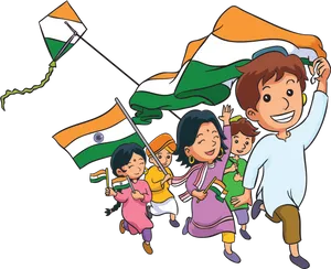 Republic Day Celebration Children Cartoon PNG Image