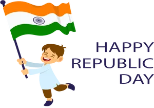 Republic Day Celebration Childwith Flag PNG Image