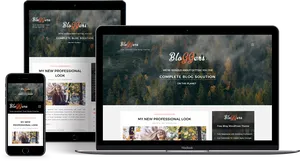 Responsive Blog Theme Display Across Devices PNG Image