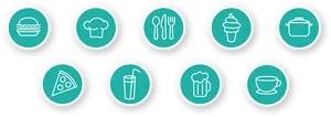 Restaurant Icons Set_ Vector PNG Image