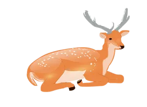 Resting Animated Deer PNG Image