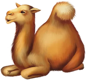 Resting Camel Illustration PNG Image