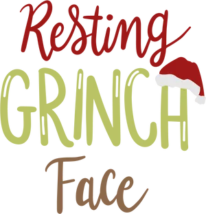 Resting Grinch Face Holiday Graphic PNG Image