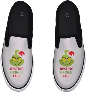 Resting Grinch Face Slip On Shoes PNG Image