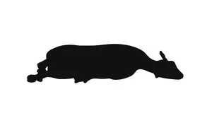 Resting Sheep Silhouette PNG Image