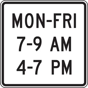 Restricted Parking Sign Mon Fri PNG Image