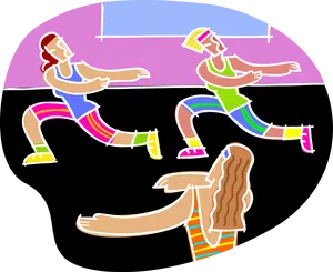 Retro_ Aerobics_ Class_ Illustration.png PNG Image