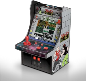 Retro Bad Dudes Arcade Machine PNG Image