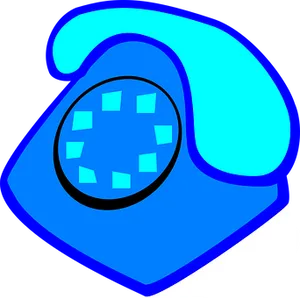 Retro Blue Phone Icon PNG Image