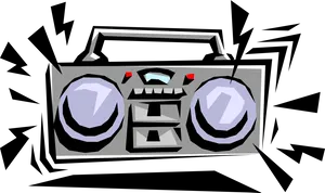 Retro Boombox Artwork PNG Image