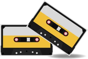 Retro Cassette Tapes Illustration PNG Image