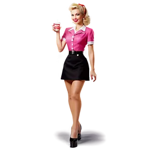 Retro Diner Waitress Png Cwa13 PNG Image