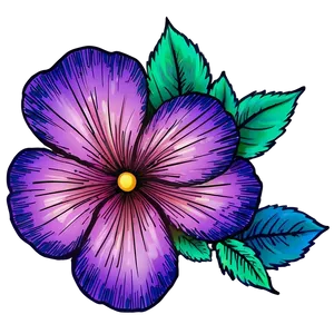 Retro Flower Sketch Png Rum93 PNG Image