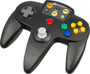 Retro Game Controller Black Background PNG Image