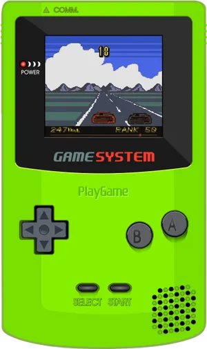 Retro Handheld Racing Game PNG Image