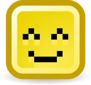 Retro Happy Face Pixel Art PNG Image