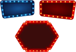 Retro Marquee Lights Blank Signs PNG Image