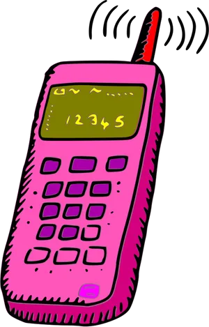 Retro Mobile Phone Clipart PNG Image