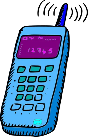 Retro Mobile Phone Clipart PNG Image