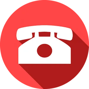 Retro Phone Icon Red Background PNG Image