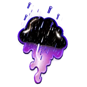 Retro Purple Rain Aesthetic Png 06252024 PNG Image