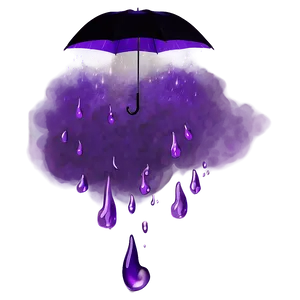 Retro Purple Rain Aesthetic Png Llj53 PNG Image