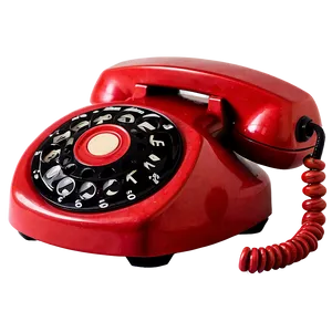 Retro Red Rotary Phone Png Ypw PNG Image