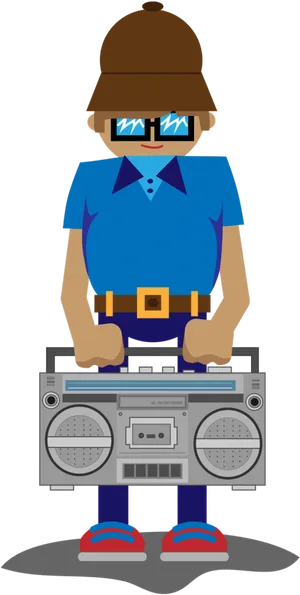 Retro Style Boombox Carrier PNG Image