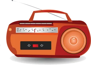 Retro Style Portable Radio PNG Image