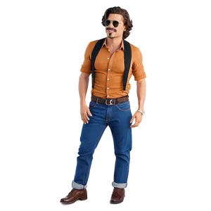 Retro Styled Cool Guy Png Uwh PNG Image