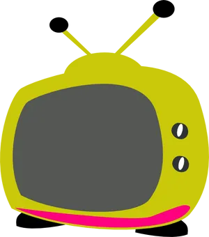 Retro Styled Television Cartoon PNG Image