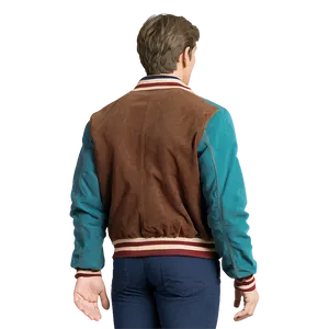 Retro Suede Bomber Jacket Png Fgo94 PNG Image