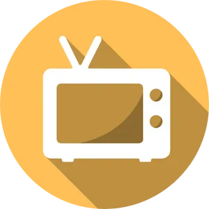 Retro T V Icon Flat Design PNG Image