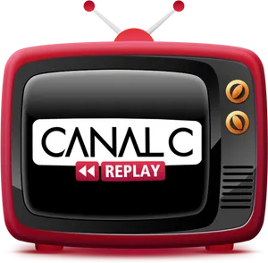 Retro T V Iconwith Logo PNG Image