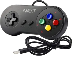 Retro U S B Gamepad Controller PNG Image