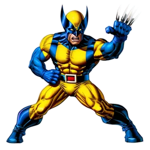 Retro Wolverine Costume Png Vlv PNG Image