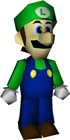 Retro3 D Luigi Graphic PNG Image