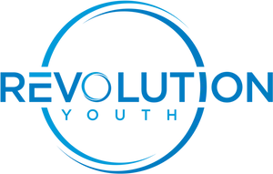 Revolution Youth Logo_ Blue Background PNG Image