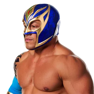 Rey Mysterio Blue Mask Portrait PNG Image