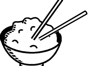 Rice Bowl With Chopsticks Clipart PNG