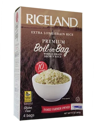 Riceland Extra Long Grain Brown Rice Packaging PNG