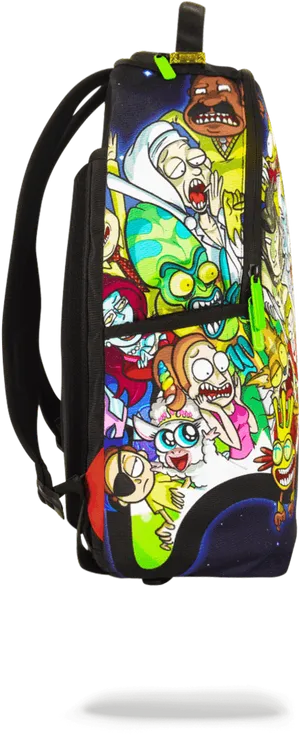 Rickand Morty Character Print Backpack PNG Image